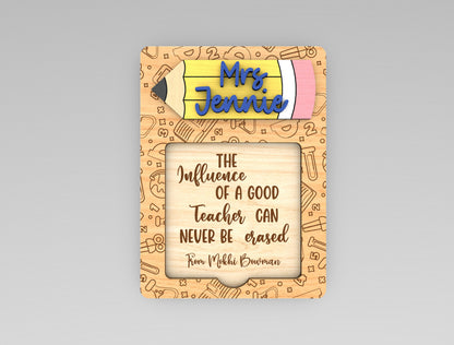 Personalized Teacher Notepad Holder SVG for Glowforge and LightBurn