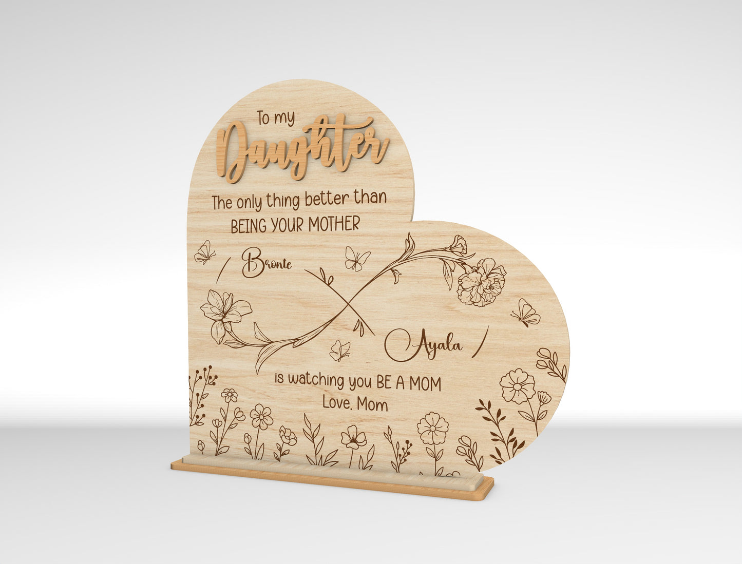 Personalized To My Daughter Birth Month Flower SVG Bundle for Glowforge and xTool