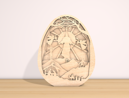 Multilayer Empty Tomb Cross Light SVG Bundle for Glowforge and xTool