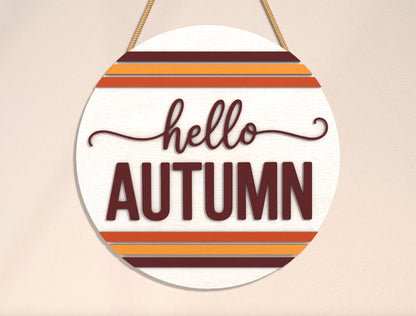 Hello Autumn SVG Set for Glowforge xTool LightBurn | 2 Designs