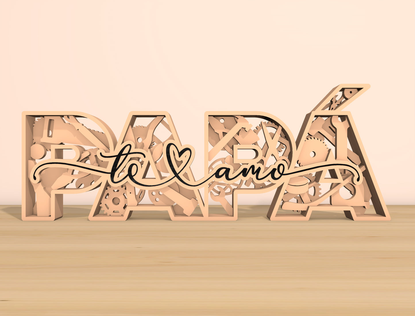 Personalized Papa Tool Name Sign SVG Laser Cut File for Glowforge and xTool