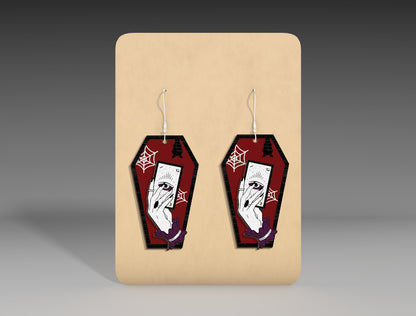 Halloween Coffin Ghost Earrings SVG Bundle 3 Designs for Glowforge xTool LightBurn