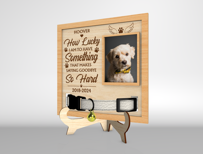 Pet Memorial Collar Holder SVG Dog Remembrance Photo Frame Laser Cut File for Glowforge and xTool