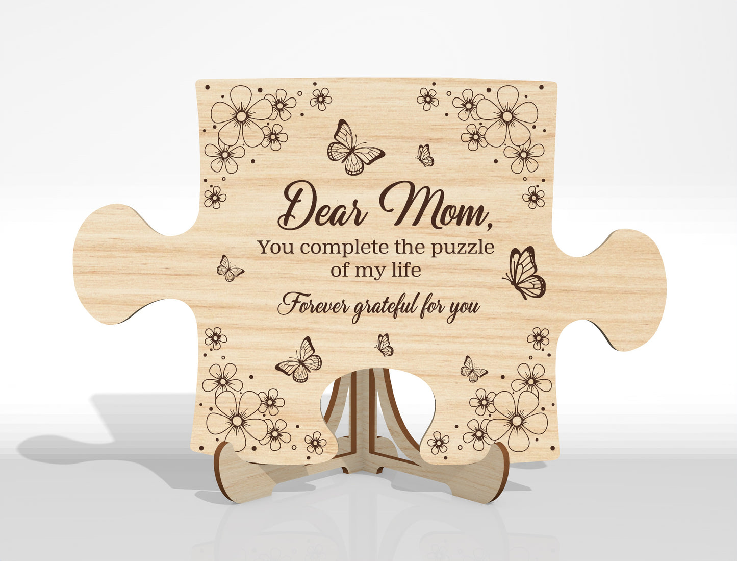 Puzzle Piece Plaque SVG Engraved Message for Glowforge and xTool