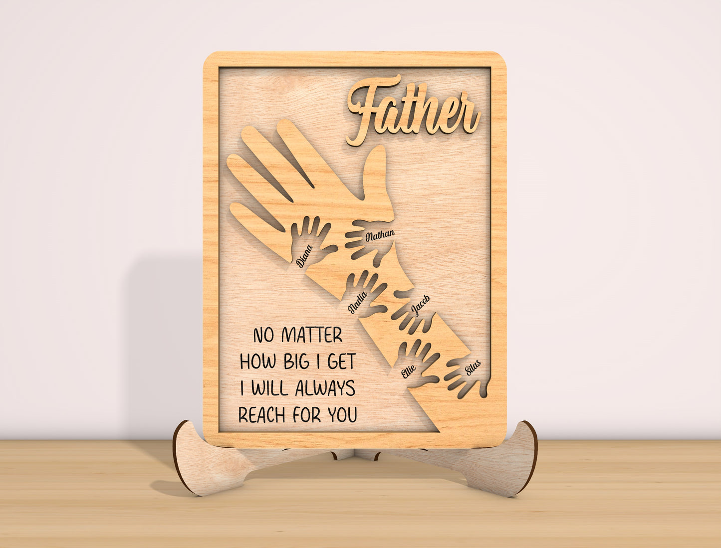 Dad Holding Hands Sign SVG for Glowforge and xTool