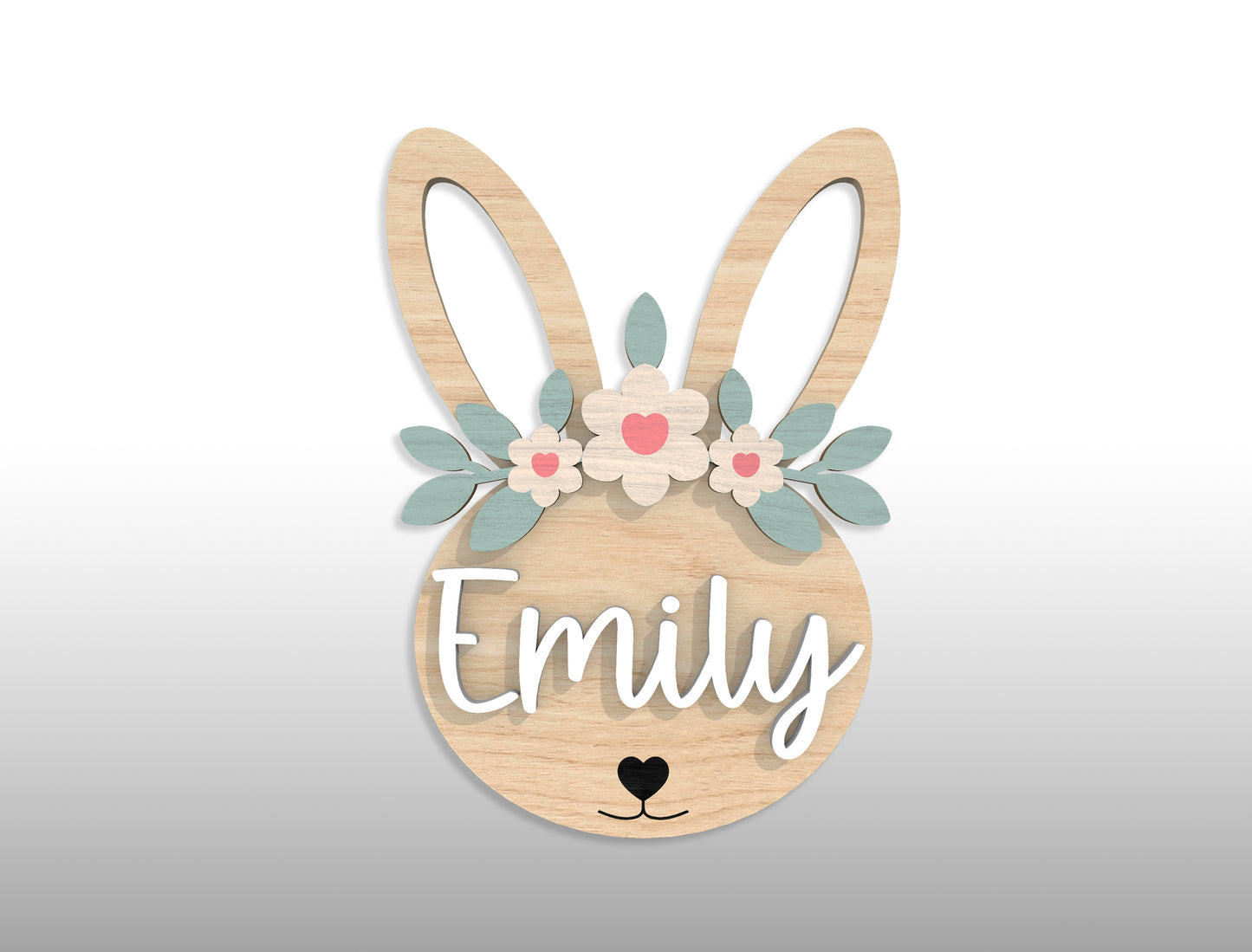 Personalized Easter Bunny Name Tag SVG 18 Designs for Glowforge and xTool