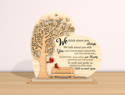 Memorial Tree Bench Tabletop Sign SVG Laser Cut File