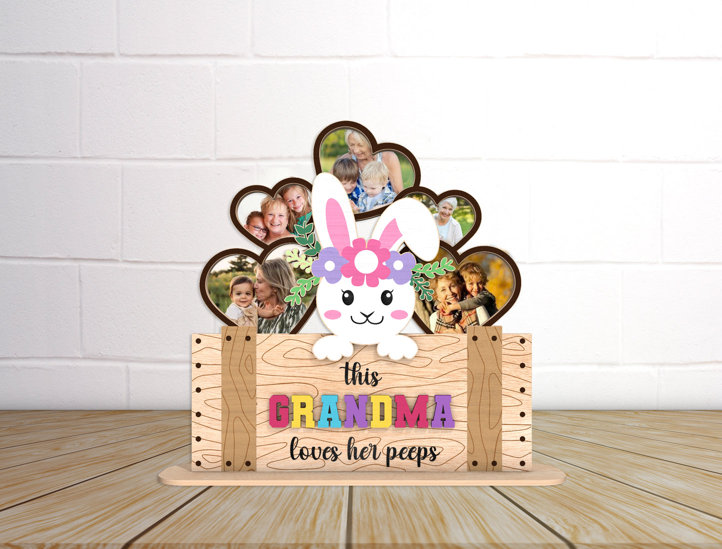 Easter Bunny Photo Frame Laser Cut File Bundle | Mama & Grandma Keepsake Decor | Spring Family Display | Glowforge, xTool, LightBurn, etc.