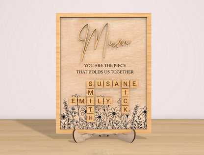 Personalized Mom Scrabble Sign SVG for xTool and Glowforge