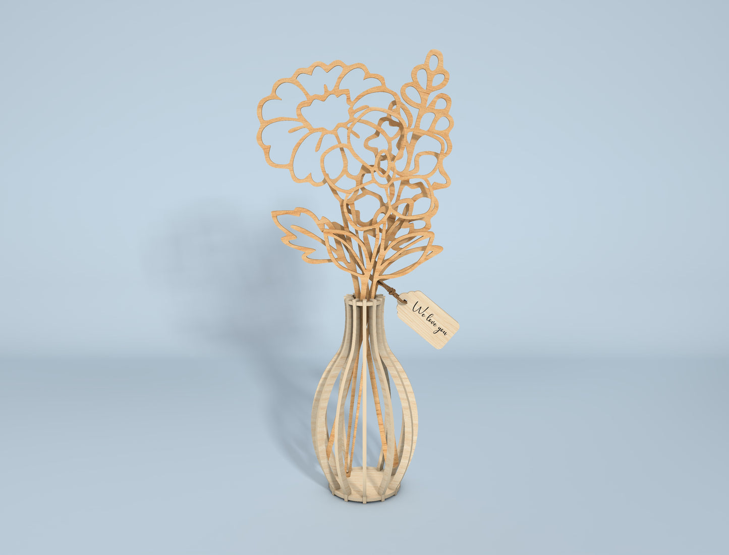 Floral Vase Stand Line Art SVG Bundle for Glowforge and LightBurn