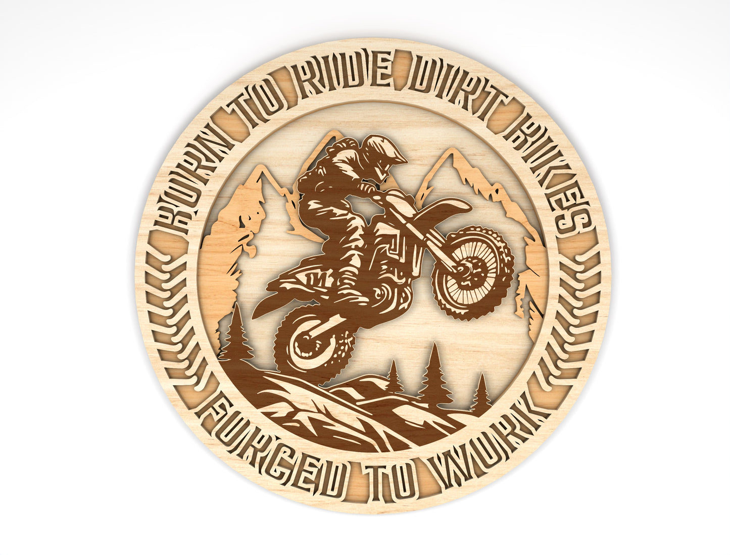 "Born To Ride" Motocross Dad Sign SVG Laser Cut File for LightBurn and Glowforge