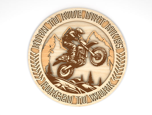 "Born To Ride" Motocross Dad Sign SVG Laser Cut File for LightBurn and Glowforge