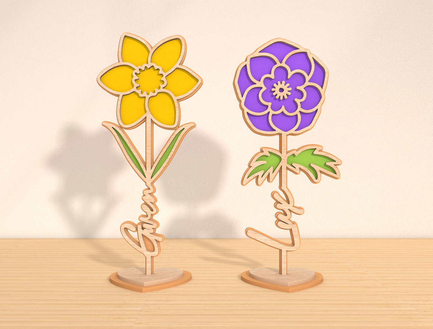 Personalized Flower Stand SVG Bundle 5 Designs for LightBurn and xTool