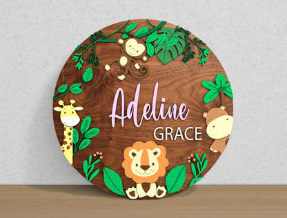 Personalized Safari Nursery SVG Laser Cut File for Glowforge  xTool