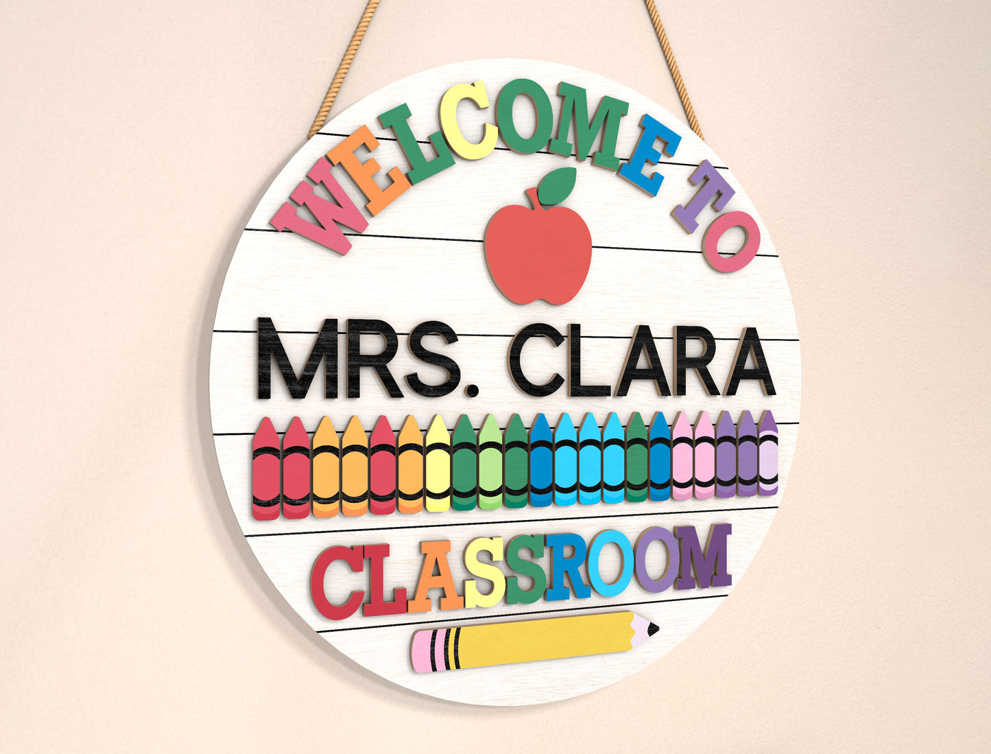 Personalized Classroom Door Sign SVG Laser Cut File for xTool Users
