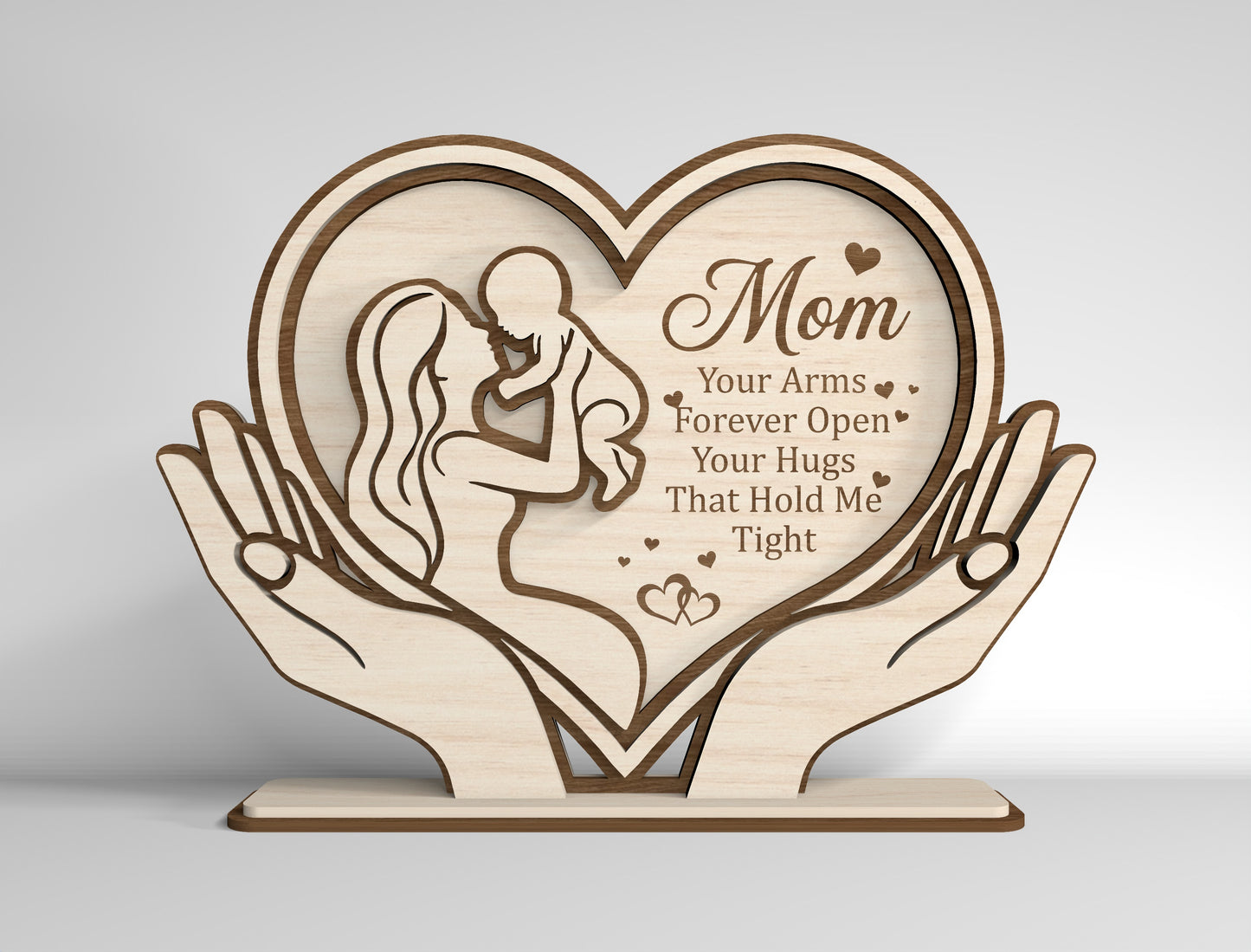 Mom Heart Stand Sign SVG Bundle Mother's Day for Glowforge