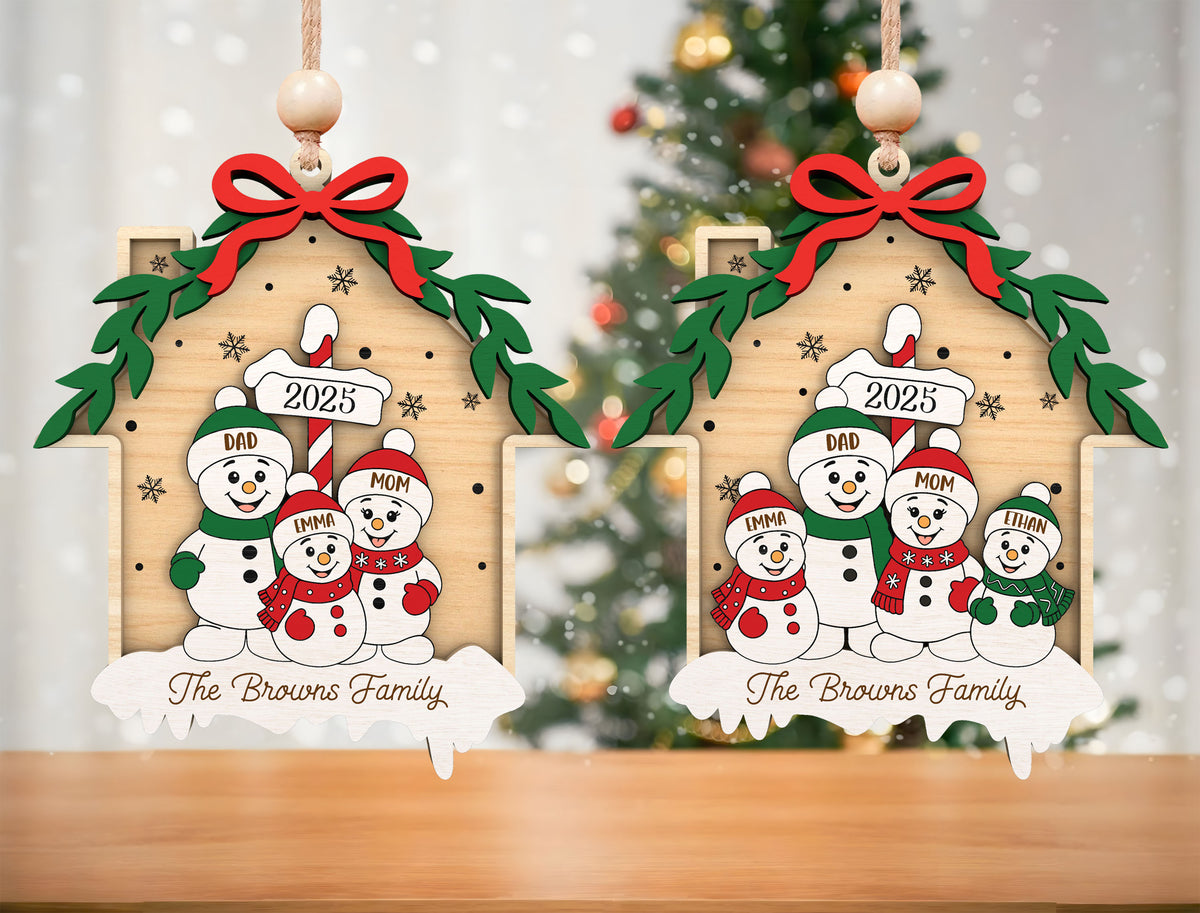 Personalized Family Christmas House Ornament SVG 2