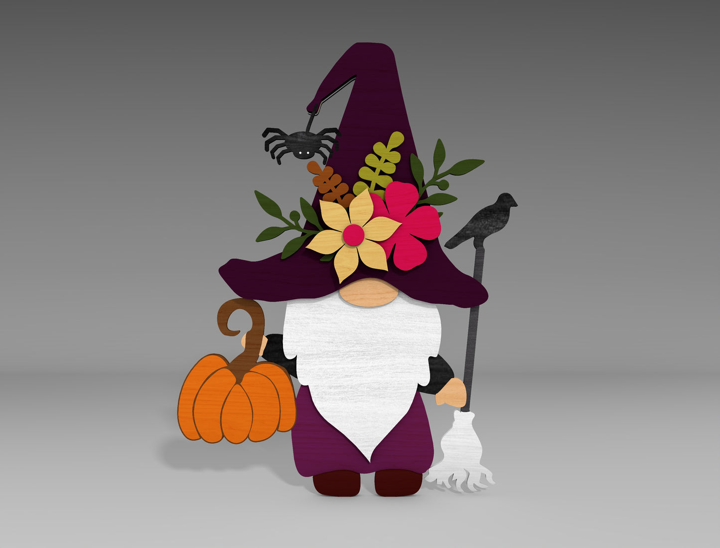 Halloween Gnome Standing Decor SVG Bundle for Glowforge xTool LightBurn