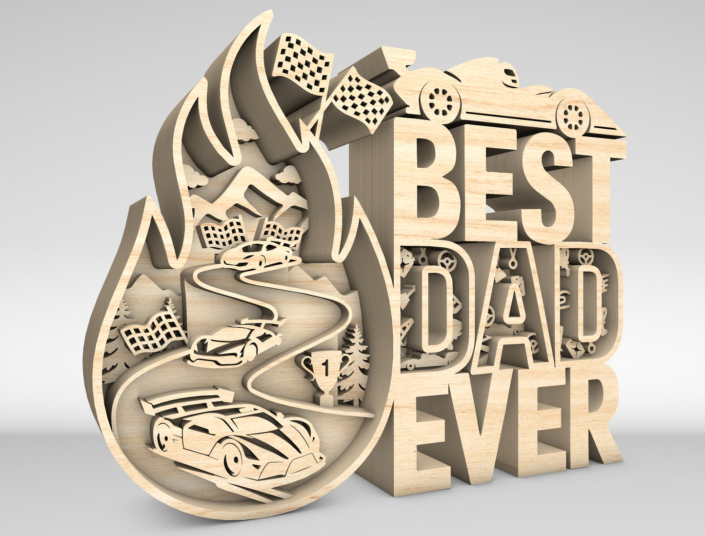 Best Dad Ever Racing Sign SVG Laser Cut File for xTool and Glowforge