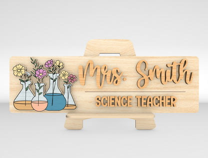 Personalized Teacher Name Plate SVG Laser Cut File for Glowforge Users