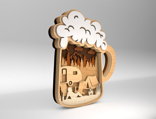 Camping Dad Beer Mug Multilayer SVG for Glowforge and xTool
