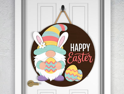 Pastel Easter Welcome Round Door Sign SVG Bundle for Glowforge and xTool