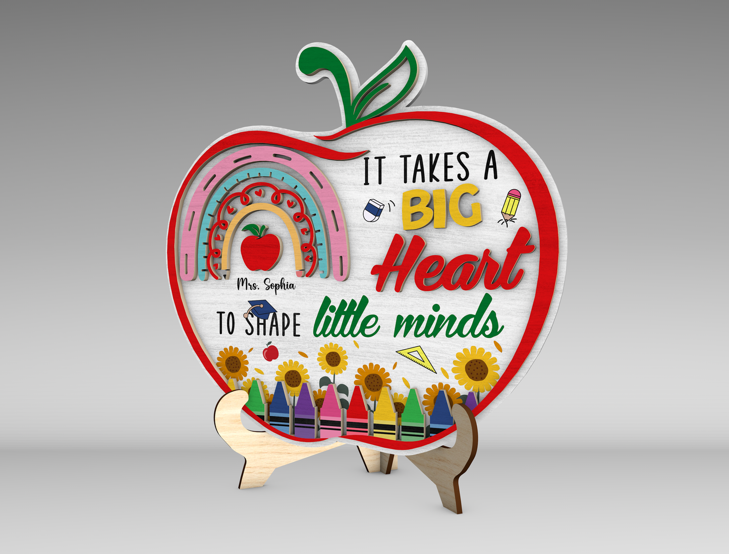 Teacher Apple Sign Quote SVG for Glowforge and LightBurn