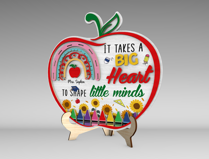 Teacher Apple Sign Quote SVG for Glowforge and LightBurn