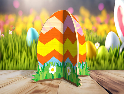 Easter Egg Stand SVG Freestanding Egg Ornament Spring for LightBurn