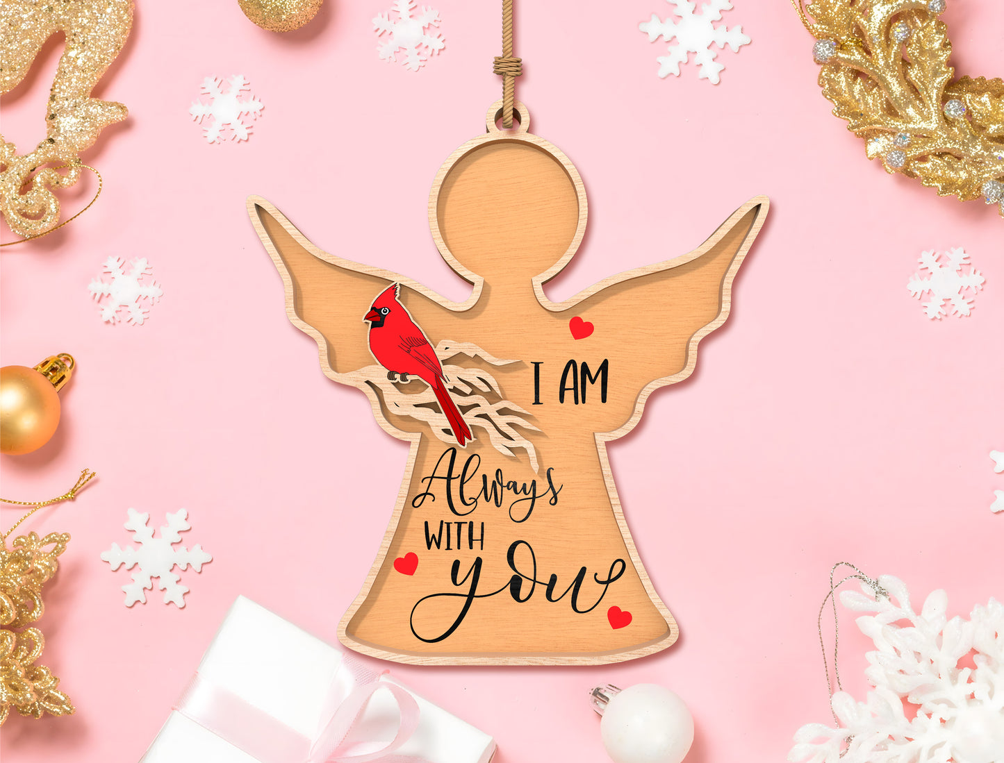 Cardinal Angel Memorial Ornament SVG Bundle Laser Cut File for Glowforge xTool LightBurn