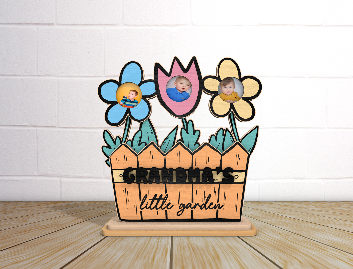Easter Flower Photo Frame SVG Spring Floral Wooden for Glowforge and xTool