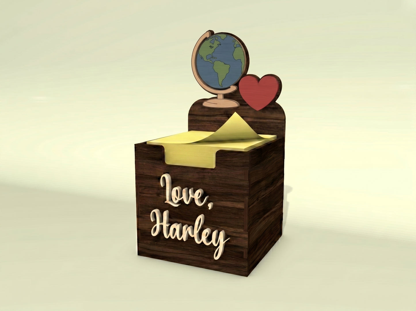 Personalized Teacher Sticky Note Holder SVG for LightBurn and xTool
