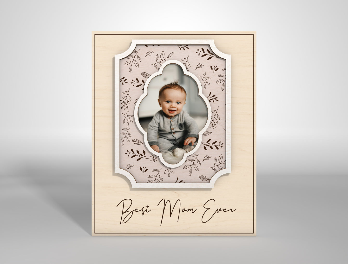 I Love You Mom Custom Photo Frame SVG for LightBurn and xTool
