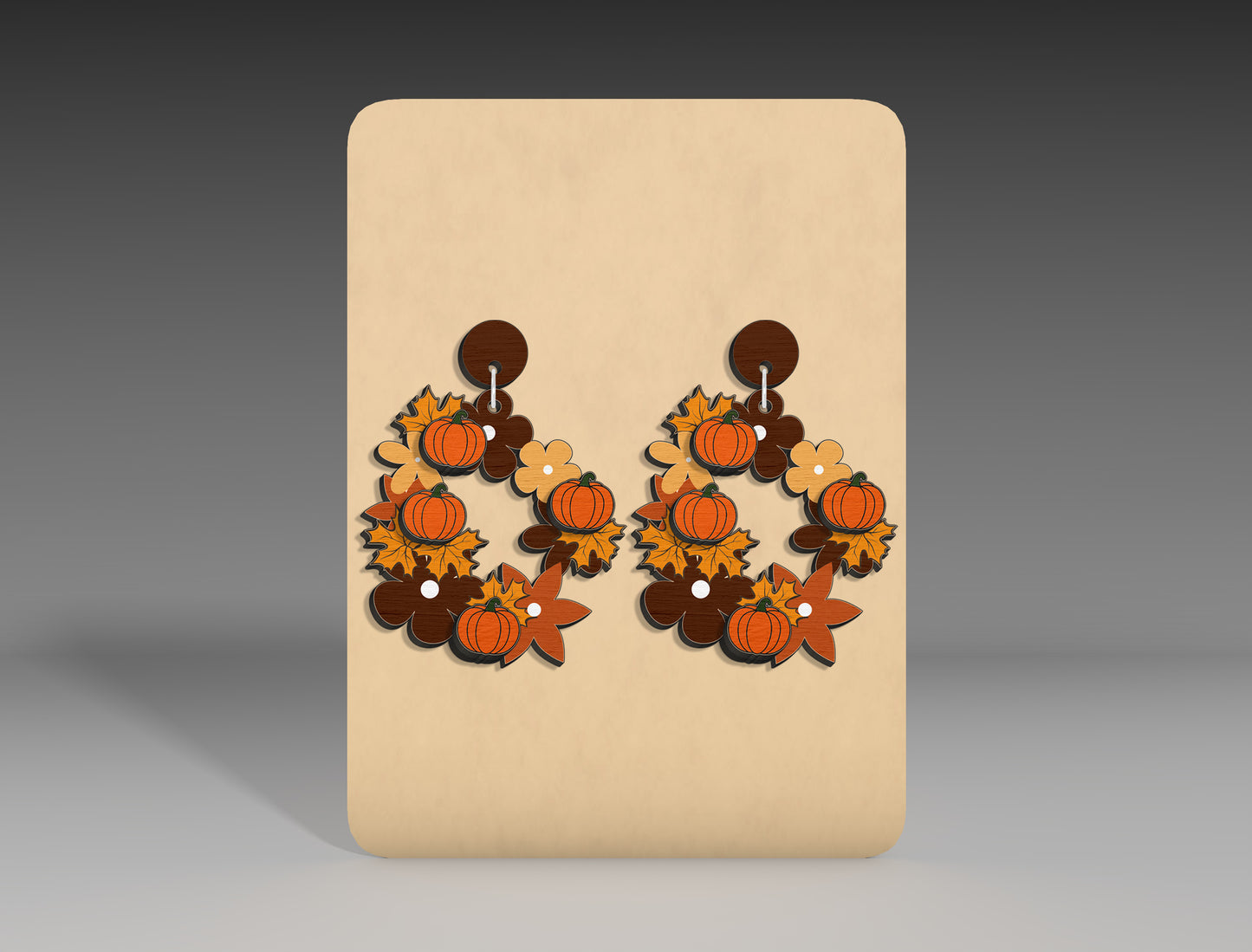 Fall Pumpkin Floral Earrings SVG Bundle 3 Designs for LightBurn xTool