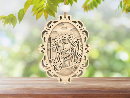 Christian Layered Ornament SVG Jesus Cross Faith Scene for Glowforge and xTool