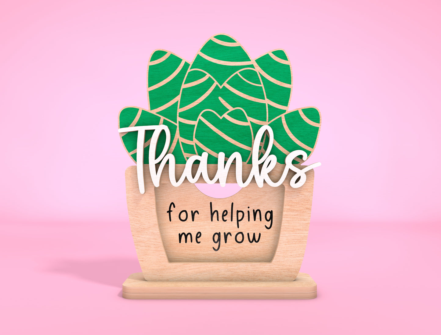 Teacher Plant Card Holder Laser Cut File for xTool Laser Cut