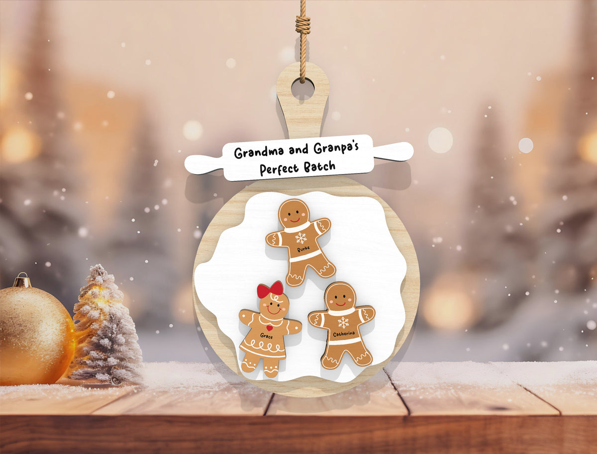 Personalized Grandkids Gingerbread Ornament SVG 2