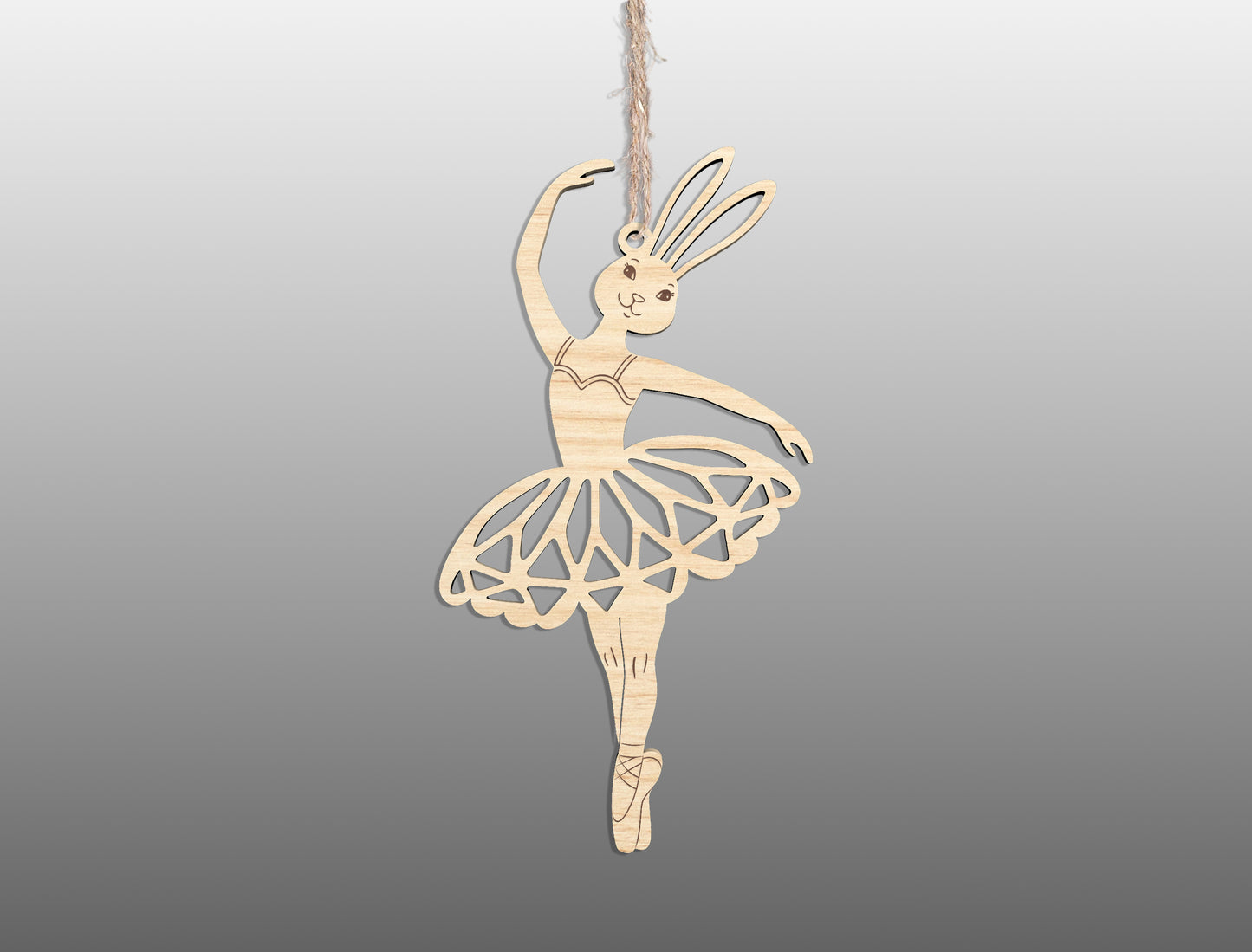 Easter Bunny Ballerina Ornament SVG 23 Easter Tree Designs for LightBurn