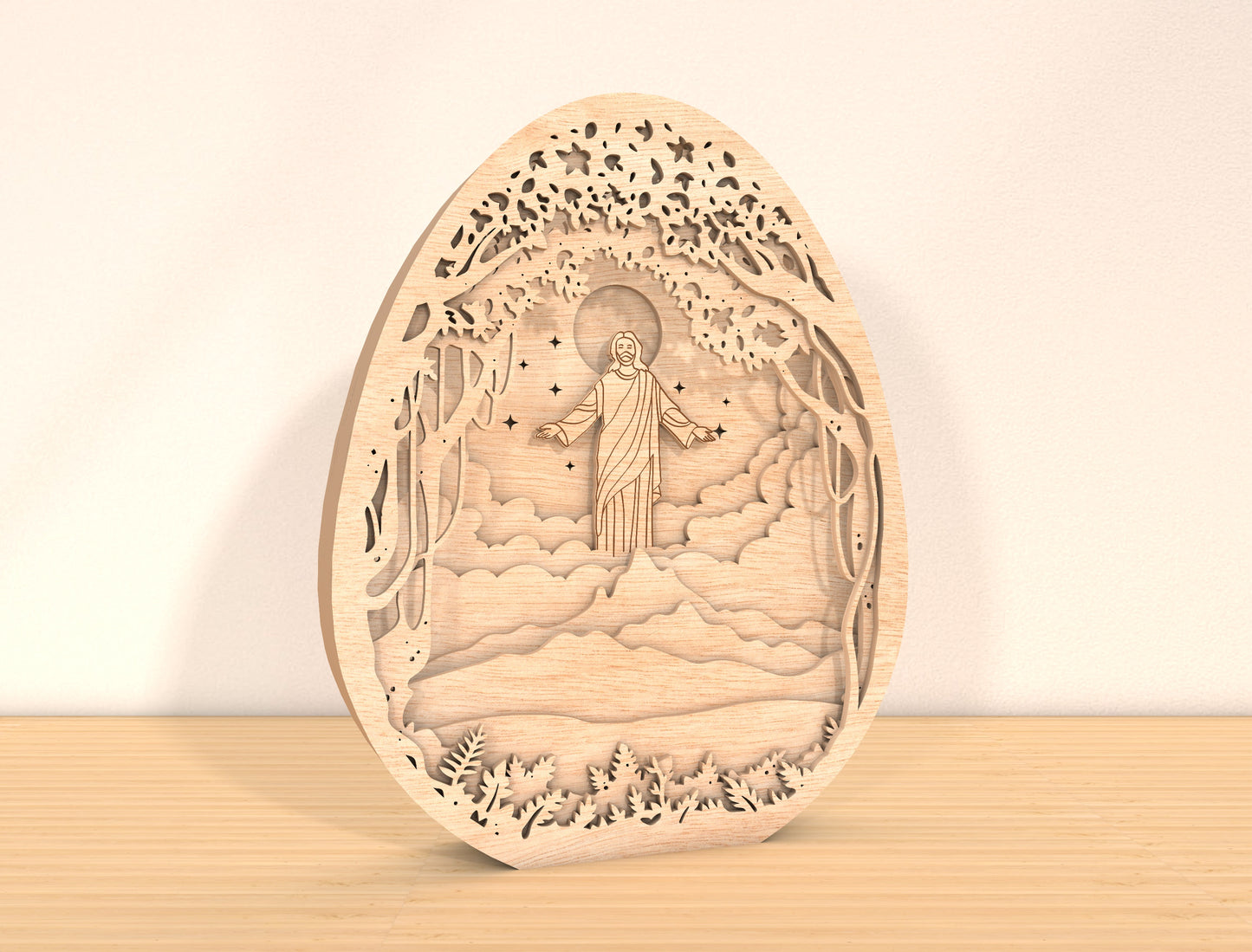 Multilayer Angel Light Scene SVG Christian Heaven for xTool and LightBurn