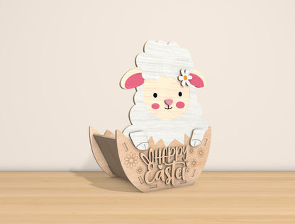 Easter Bunny Basket SVG Bundle Cute Floral 8 Designs for Glowforge and xTool