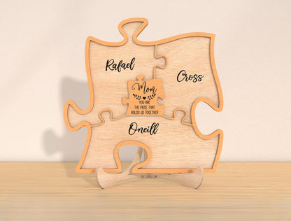 Family Puzzle Name Sign SVG Bundle Personalized for Glowforge and xTool