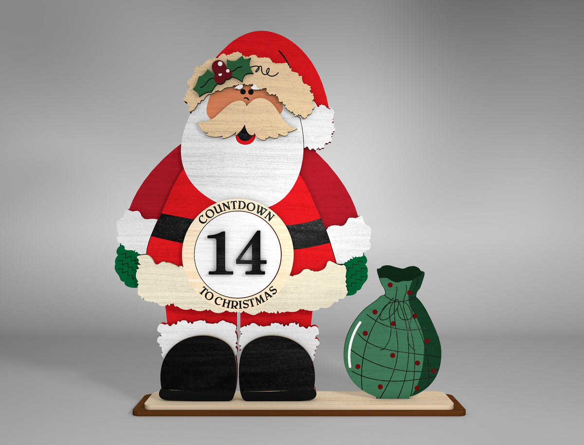 Standing Countdown Santa SVG 3