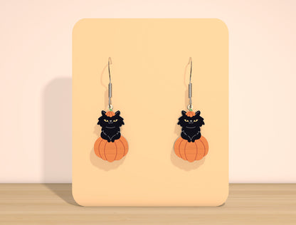 Halloween Cat & Dog Earrings SVG Bundle Laser Cut File | Cute Spooky Pet Earrings | Gothic Jewelry Style | Glowforge, xTool, LightBurn, etc.