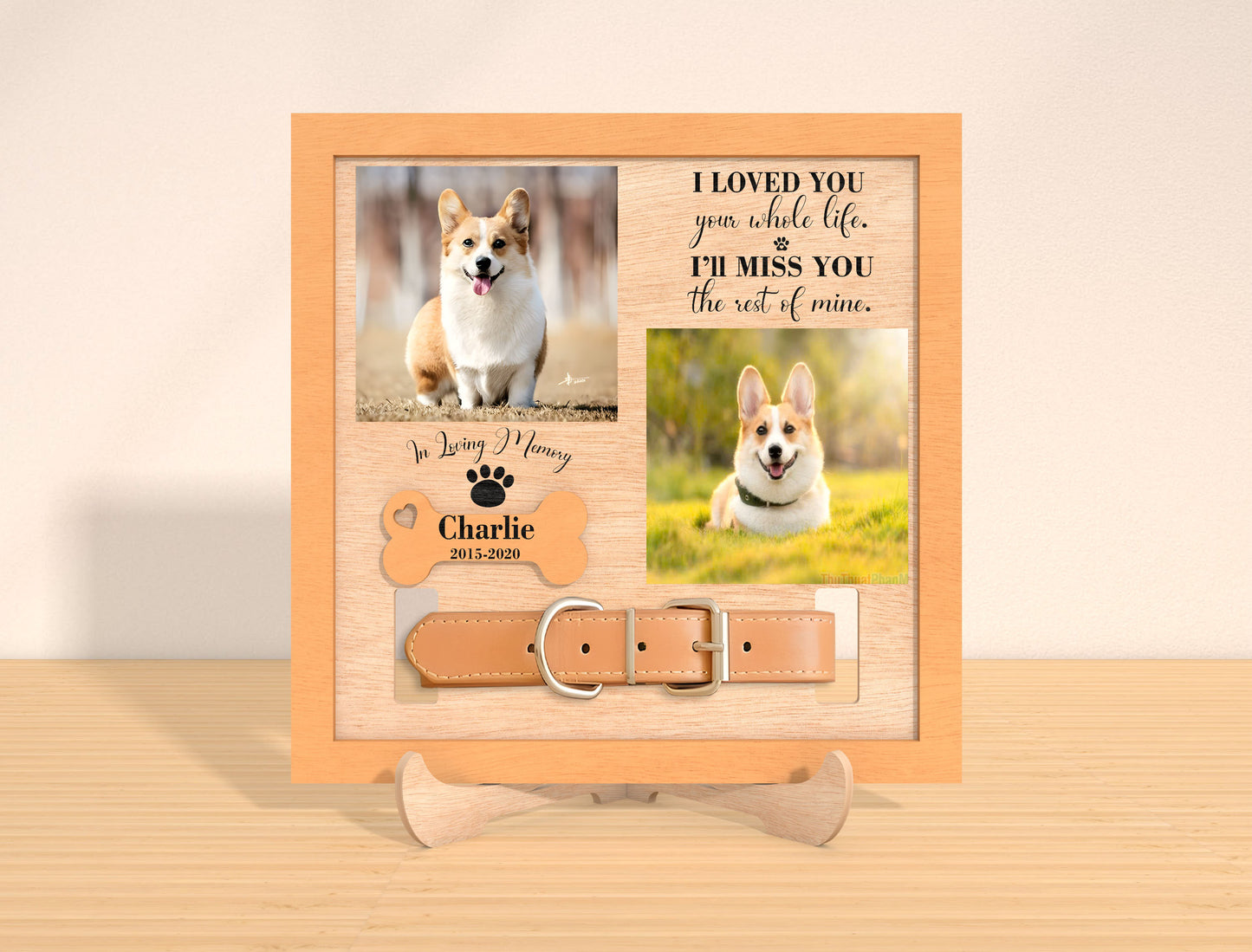 Dog Collar Memorial Frame SVG Laser Cut File for Glowforge