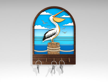 Coastal Key Holder SVG Bundle Laser Cut File for Glowforge Users