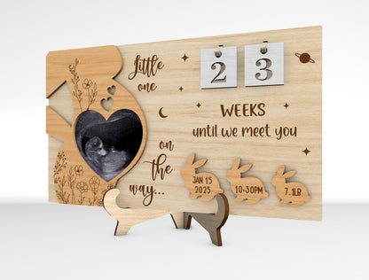 Pregnancy Countdown Ultrasound Sign SVG Laser Cut File for Glowforge and xTool
