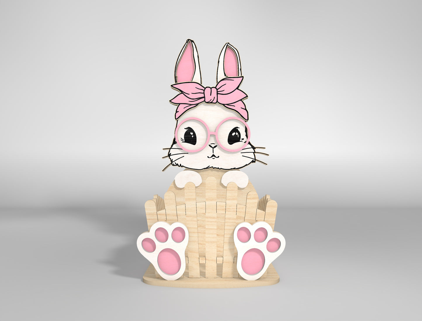Cute Bunny Basket Egg Holder Glasses Cap SVG 2 Designs for Glowforge and xTool