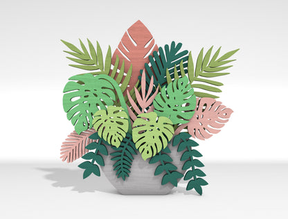 Multilayer Tropical Plant SVG Laser Cut File for Glowforge and LightBurn