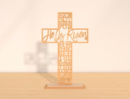 Christian Cross Faith Quote Tabletop Sign SVG Bundle for LightBurn and xTool
