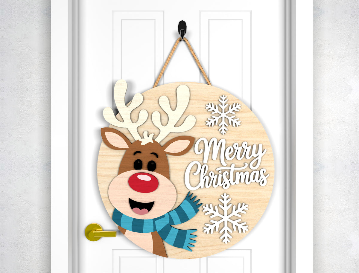 Christmas Door Hanger SVG Bundle 9 Gnome Santa Laser Cut Des 3